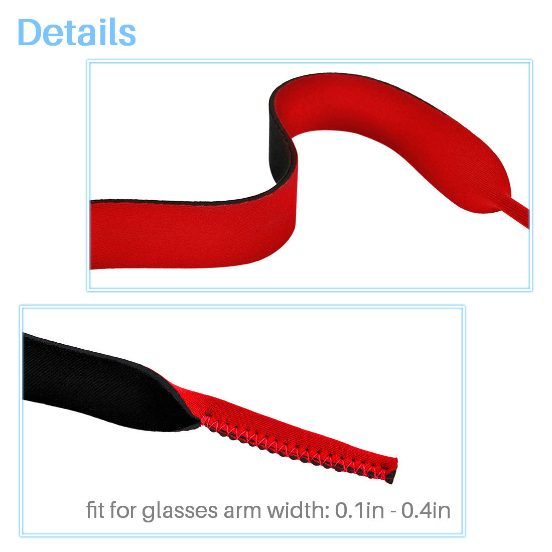 Kalevel 3pcs Sports Sunglasses Strap Retainer Unisex Neoprene Floating