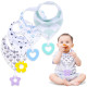 Kalevel 4 Pack Baby Bibs with Snaps Teether Bandana Bibs Soft Absorbent Adjustable Drool Bandana Cotton Baby Bibs 2 Layers Baby Shower Gifts Set for 0-3 Years Toddler Boys