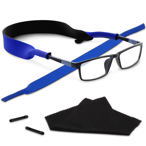 Kalevel 2pcs Eyewear Retainer Strap Sports Sunglasses Holder Neoprene Floating Glasses Straps Adjustable Eyeglass Cord for Running Swimming (Blue)