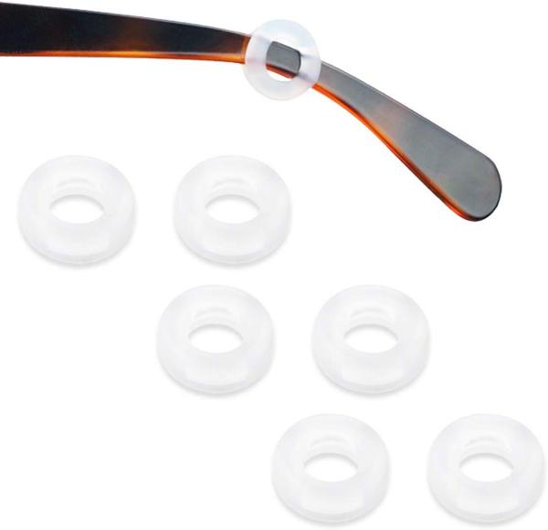 Kalevel 3 Pairs Silicone Eyeglasses Temple Tips Sleeve Retainer Anti Slip Sunglasses Ear Hook Grip Reading Glasses Ear Cushions (White)