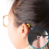 Kalevel Eyeglasses Ear Hooks 3 Pairs Anti Slip Glasses Ear Round Temple Tips Sunglasses Sleeves Silicone Eyewear Retainer (Yellow)