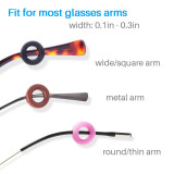 Kalevel Sunglasses Temple Tips Sleeve Anti Slip Glasses Ear Hook Grip 3 Pack Silicone Eyeglasses Ear Cushions Sleeve Strap (Black)