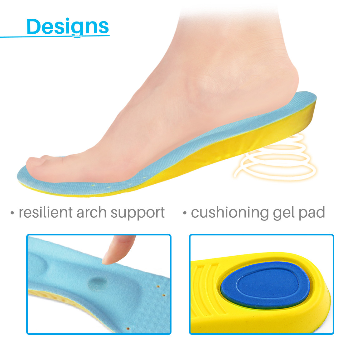 Kalevel Arch Support Shoe Insert Plantar Fasciitis Orthotic Memory
