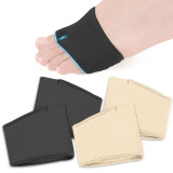 Kalevel Fabric Metatarsal Pads Gel Sleeves Forefoot Cushion Pads 2 Pairs Foot Sleeve for Men Women Metatarsalgia Mortons Neuroma (Beige + Black, L)