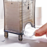 Kalevel Cotton Pad Dispenser Clear Cotton Holder Acrylic Cotton Pad Dispenser Organizer for Bathroom (Clear Grey)