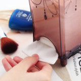 Kalevel Plastic Cotton Holder Organizer Makeup Pad Container Dispenser Swab Cotton Rounds Holder (Clear Brown)
