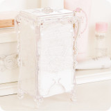 Kalevel Cotton Pads Holder Storage Clear Acrylic Makeup Organizer Cotton Pad Holder Makeup Pad Container Cosmetic Cotton Pad Organizer