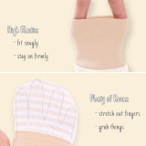 Kalevel No Scratch Baby Mittens Newborn Gloves Large Infant Boy Girl Cotton Mittens with Anti Slip Long Cuff 0-12 Months (2 Pairs, Brown Stripe)