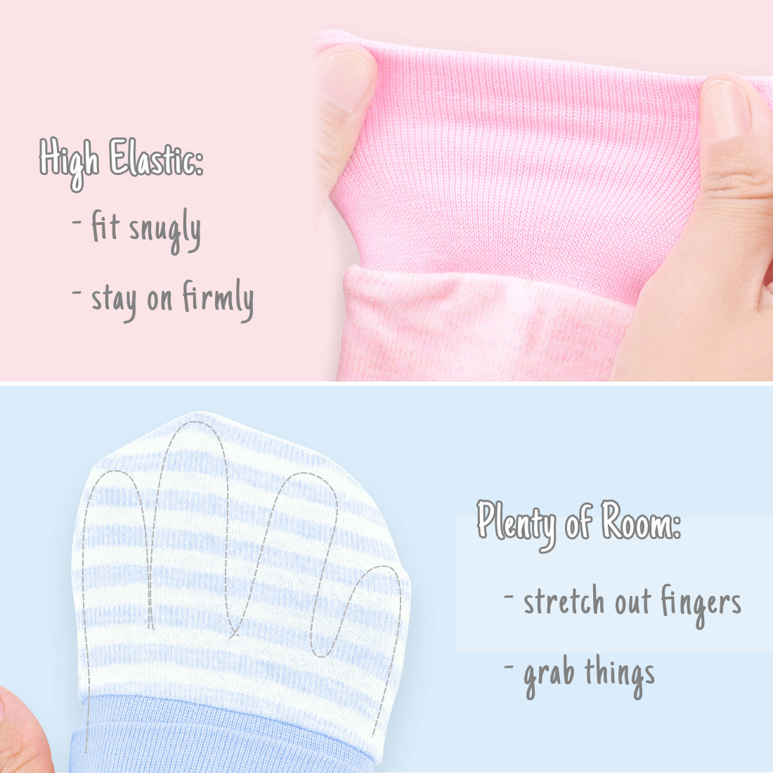 Kalevel Newborn Baby Mittens Girl No Scratch Gloves Organic Cotton