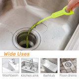 Kalevel 6pcs Snake Sink Drain Clog Remover Plastic Hair Drain Cleaner Tool Snake for Tub Burr Design (Orange + Green)