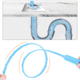 Kalevel 6pcs Clog Remover Snake Tool Drain and Snake Hair Catcher Plastic for Sink Shower Bathtub Flexible (Blue + Green)