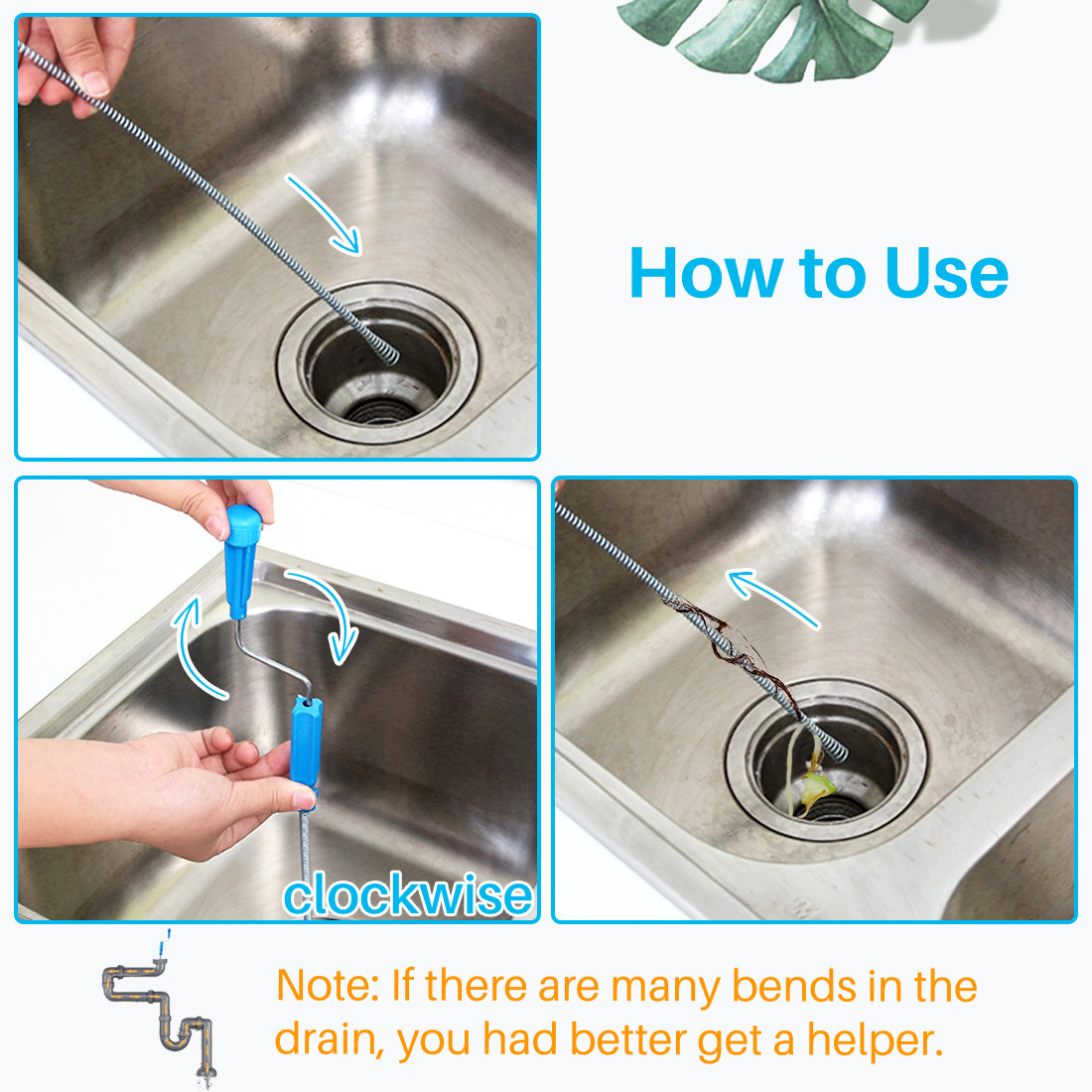 Kalevel Drain and Snake Clog Remover Hair Removal Cleaning Tool 71 Inch for Bathtub Sink Shower