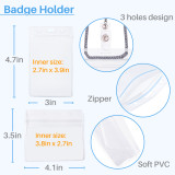 Kalevel 1.1in Retractable Badge Holder Reel Clip ID Card Badge Holder Plastic Clear Waterproof Horizontal Vertical Set of 4 (Black)