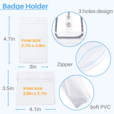Kalevel 5pcs Retractable Badge Holder Reel Clip Heavy Duty Plastic ID Card Holder Vertical and Horizontal (Black)