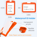 Kalevel Cruise Lanyard Retractable Badge Reel Clip Silicone ID Card Holder Horizontal Vertical Waterproof for Ship Cards (Orange, 4 Pack)