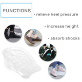Kalevel Height Increase Insole Men Women Half Shoe Lift 5 Layer Silicone Heel Shoe Insert Elevator Insoles 1.2 Inch Adjustable Heel Lifts Height Taller (Clear, Adjustable 5-Layer)