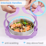 Kalevel Silicone Pressure Cooker Bakeware Sling Lifter fit for 6 8 Qt Pot and Other Brand Multi-function Cookers (Purple)