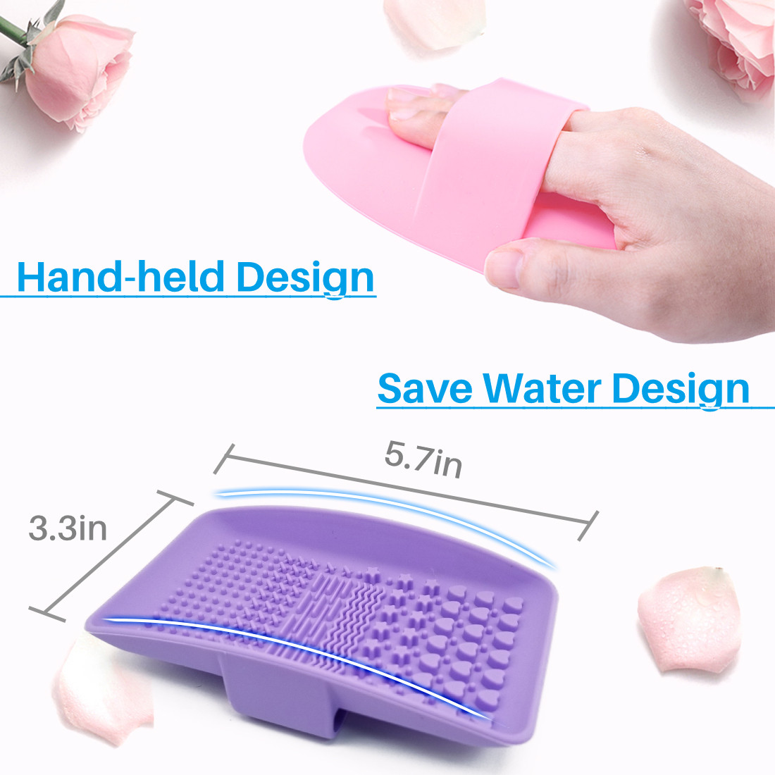 Kalevel Makeup Brush Cleaner Mat Portable Silicone Cosmetic Brush