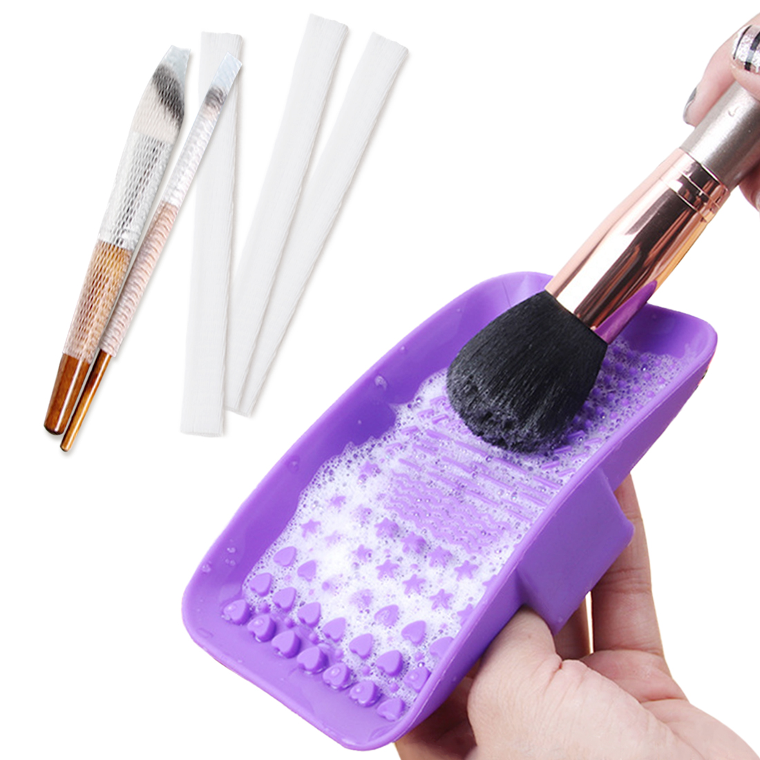 Kalevel Makeup Brush Cleaner Mat Portable Silicone Cosmetic Brush