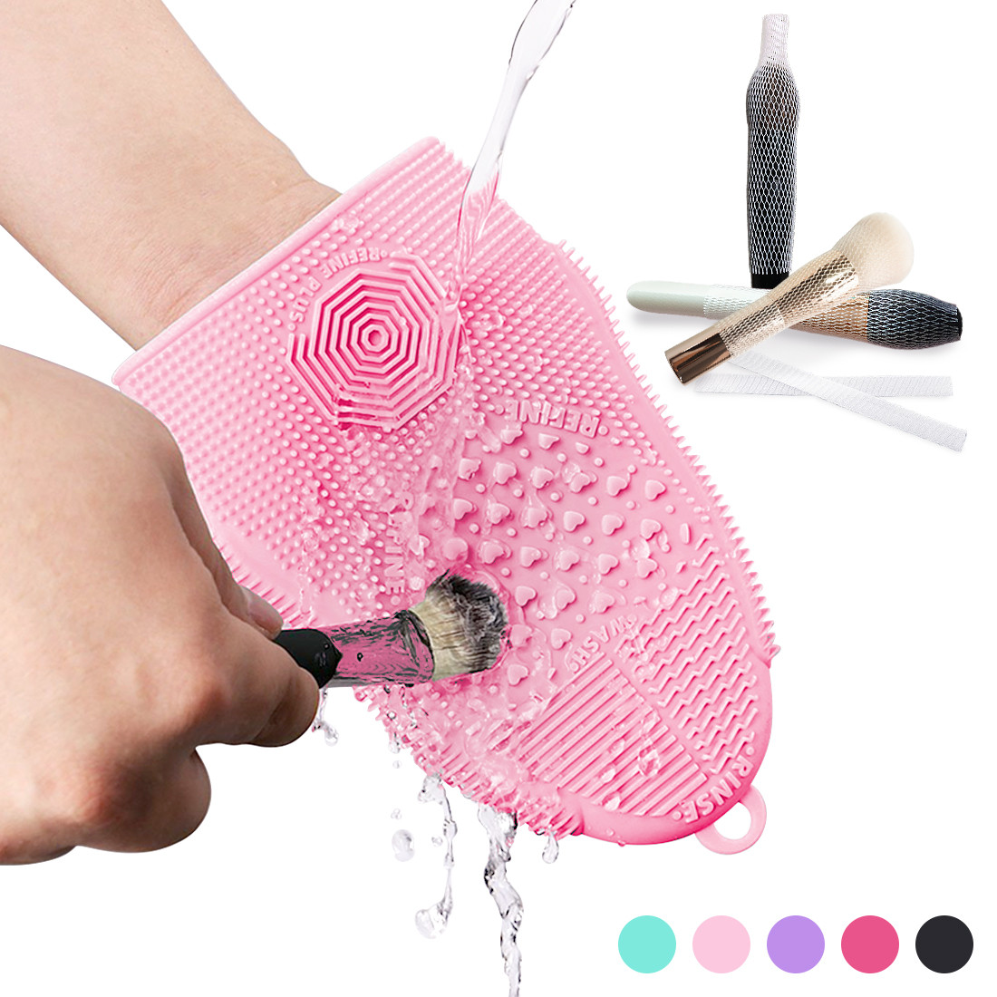 Kalevel Silicone Makeup Brush Cleaning Mat Scrubber Pad Beauty Brush