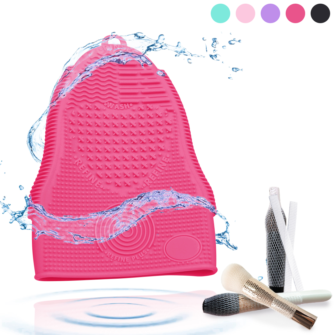 Kalevel Brush Cleaning Mat Silicone Makeup Brush Scrubber Cleaner Pad