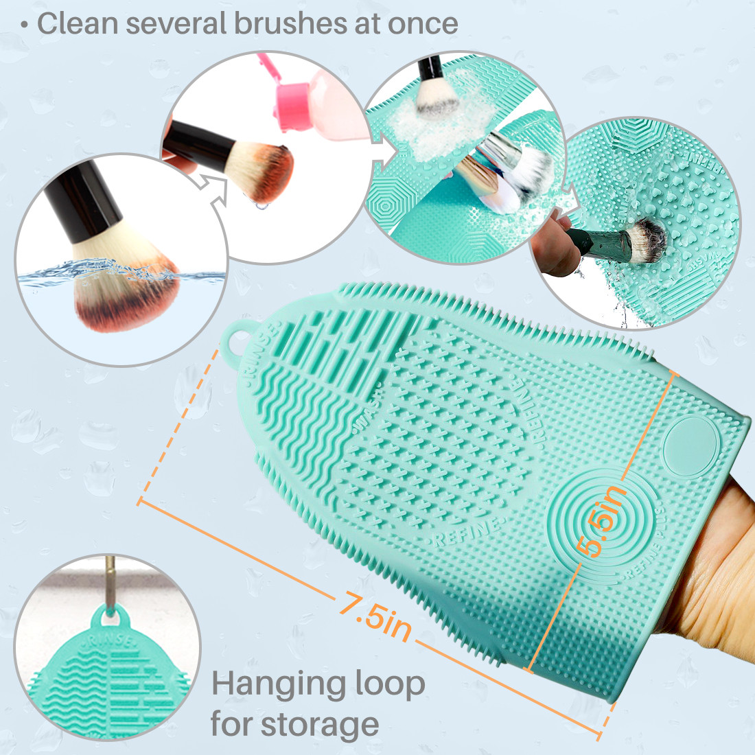 Kalevel Makeup Brush Cleaning Mat Silicone Cosmetic Glove Brush Cleaner