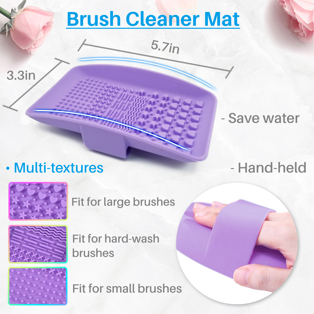 Kalevel 3 Pack Silicone Makeup Brush Cleaning Mat Color Remover