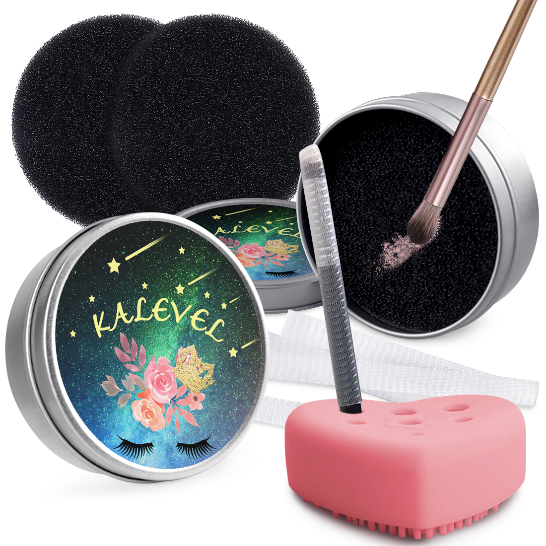 Kalevel Makeup Brush Cleaner Pad Sponge Cosmetic Brush Cleaning Washing