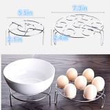 Kalevel 2 Pack Egg Steam Rack Stand Stainless Steel with Steamer Food Vegetable Rack Cooking Rack Round Steaming Rack Trivet for Pot Pressure Cooker with Free 2pcs S Shaped Hooks