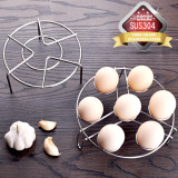 Kalevel 2 Pack Egg Steam Rack Stand Stainless Steel with Steamer Food Vegetable Rack Cooking Rack Round Steaming Rack Trivet for Pot Pressure Cooker with Free 2pcs S Shaped Hooks