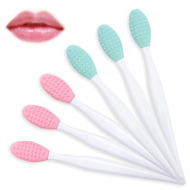 Kalevel 6pcs Lip Brush Tool Double-Sided Silicone Exfoliating Lip Brush Scrub for Smoother and Fuller Lip Appearance