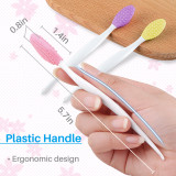 Kalevel Set of 4 Exfoliating Lip Brush Silicone Lip Scrubber Brush Tool Double Sided for Smoother and Fuller Lip Appearance (A Set)