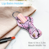 Kalevel 8pcs Lipstick Keychain Neoprene Lip Balm Gloss Holder with 8pcs Metal Key Ring Clip and 4pcs Silicone Cable Strap (D Set)