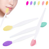 Kalevel Set of 4 Exfoliating Lip Brush Silicone Lip Scrubber Brush Tool Double Sided for Smoother and Fuller Lip Appearance (A Set)