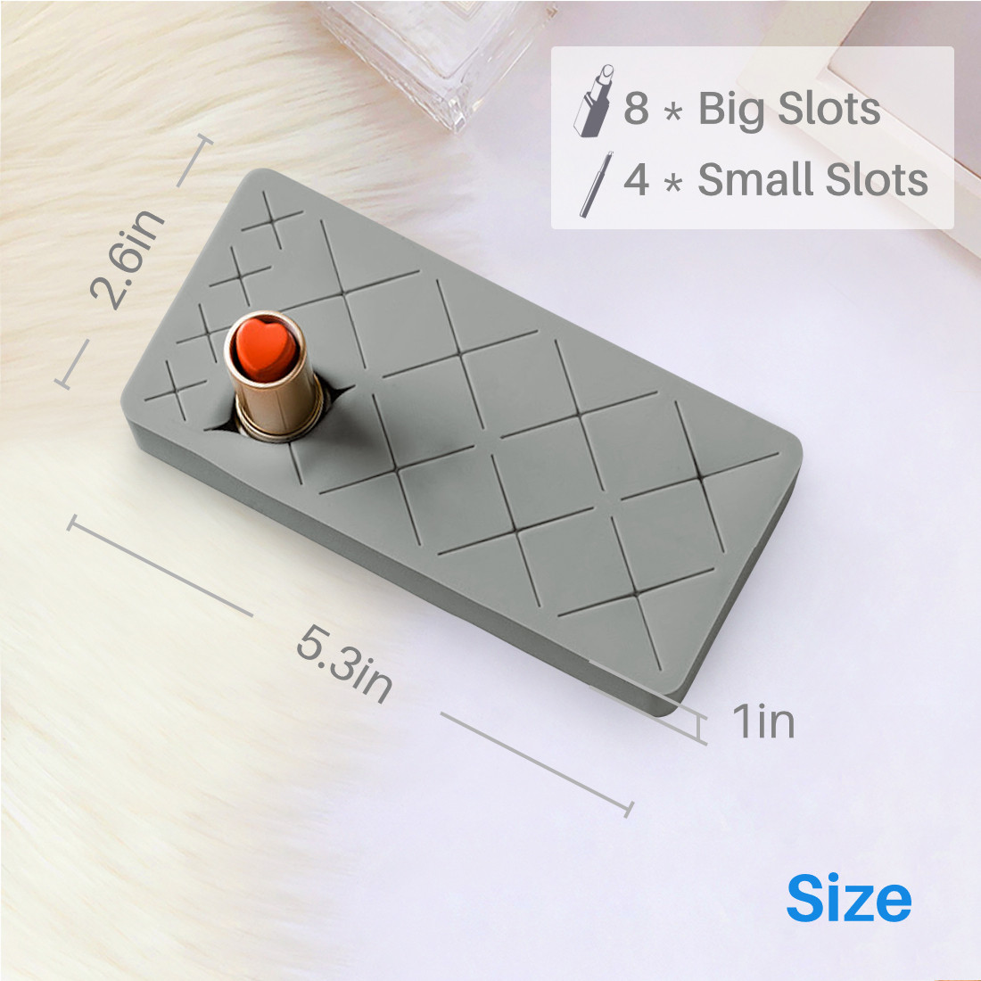 Kalevel 12 Slots Makeup Lipstick Holder Silicone Lip Balm Display Rack