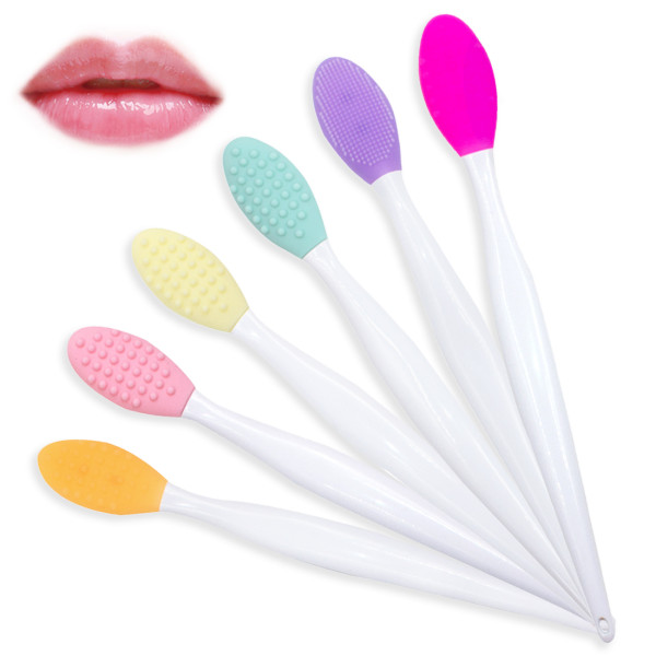 Kalevel Set of 6 Silicone Lip Brush Tool Exfoliating Lip Scrub Brush Double Sided in Different Colors (A Set)