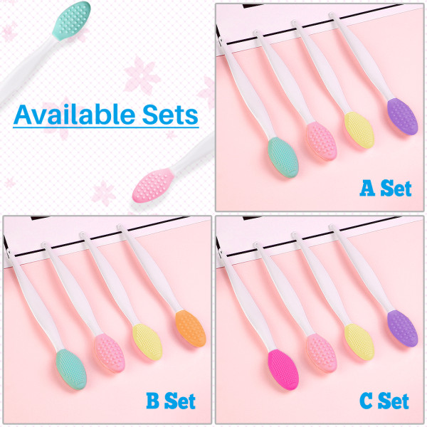 Kalevel Set of 4 Silicone Lip Brush Exfoliating Lip Scrub Brush Tool