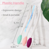 Kalevel Set of 6 Silicone Exfoliating Lip Brush Scrubber Tool Double-Sided for Smoother and Fuller Lip Appearance (B Set)