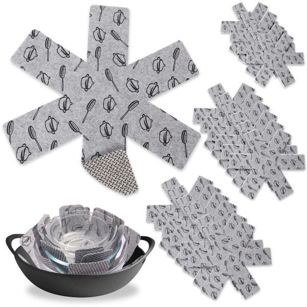 Kalevel 16pcs Pots and Pans Protectors Pot Dividers Pads Cookware Dish Separators for Cooking Storing Stacking 10.2in, 14in, 15in