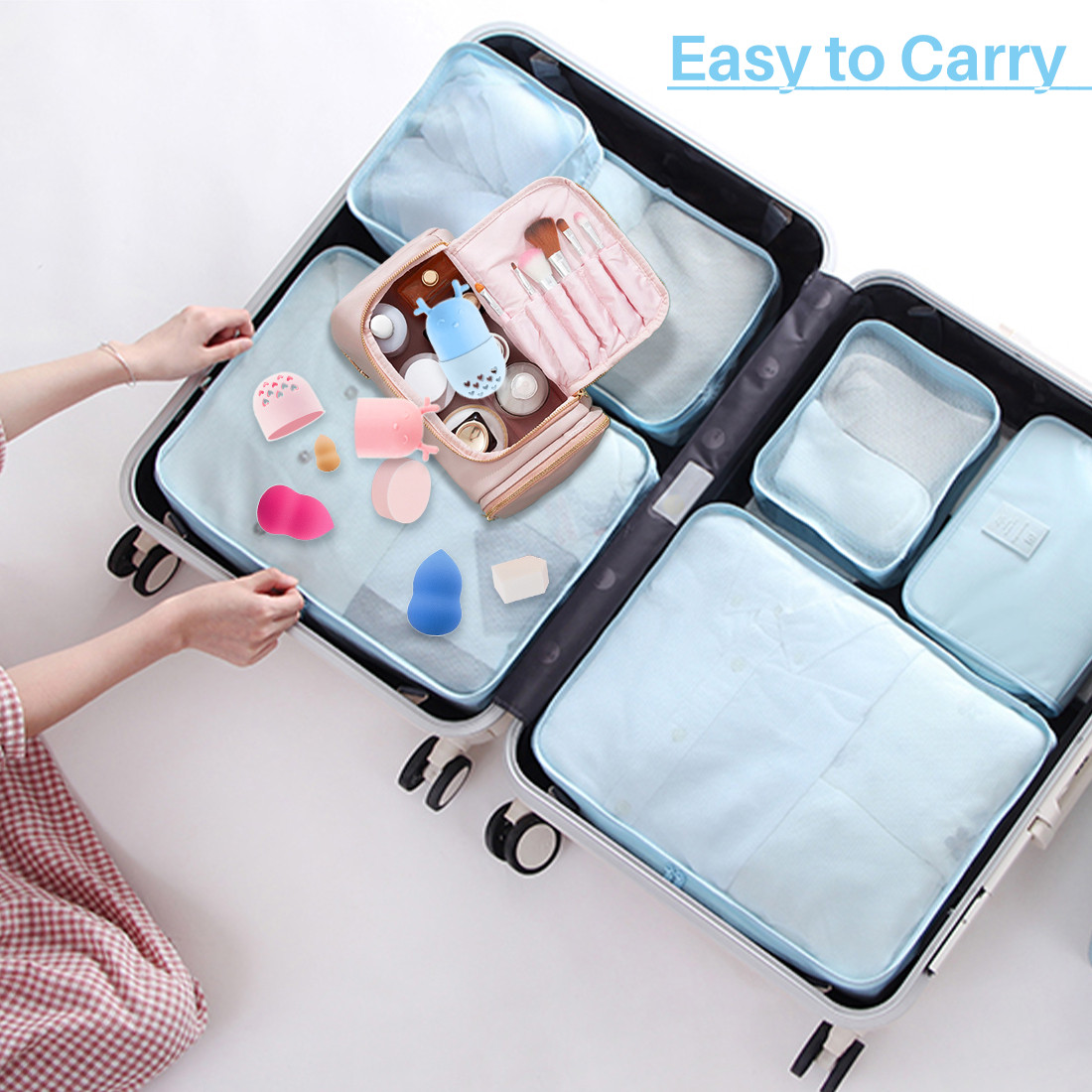 Kalevel Makeup Sponge Case Travel Container Silicone Beauty Sponge Holder Washable and Reusable