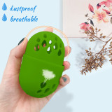 Kalevel Makeup Sponge Holder Silicone Beauty Sponge Container Carrying Case Dustproof and Shockproof (Yellow + Mint Green)