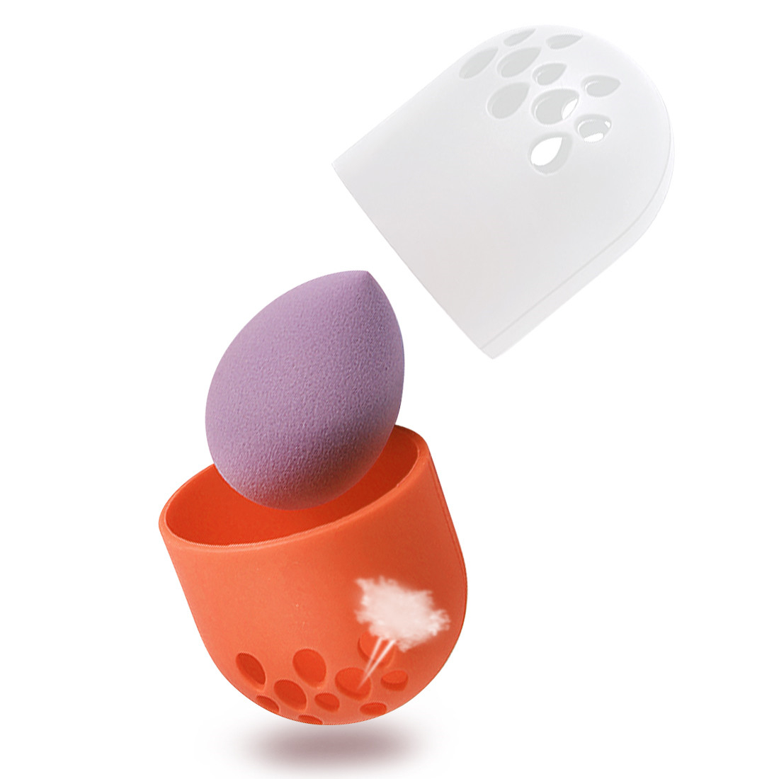 Kalevel Makeup Sponge Container Travel Case Silicone Beauty Sponge