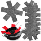 Kalevel 9pcs Pot and Pan Protectors Cookware Separators Divider Pads for Stacking Storing Reusable (Gray)