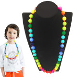Kalevel Baby Teething Necklace Chew Beads Necklace Silicone Sensory Chewing Necklaces Jewelry for Babies Girls Boys Mom to Wear