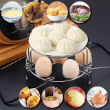 Kalevel Set of 2 Pressure Cooker Egg Steamer Rack Trivet Stand Stainless Steel Round Cooling Racks with Heat Resistant Handles
