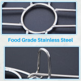 Kalevel Set of 2 Pressure Cooker Egg Steamer Rack Trivet Stand Stainless Steel Round Cooling Racks with Heat Resistant Handles