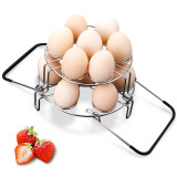 Kalevel Set of 2 Pressure Cooker Egg Steamer Rack Trivet Stand Stainless Steel Round Cooling Racks with Heat Resistant Handles