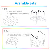Kalevel Set of 2 Pressure Cooker Egg Steamer Rack Trivet Stand Stainless Steel Round Cooling Racks with Heat Resistant Handles