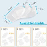 Kalevel 3 Pairs Height Increase Insole Men Women Elevator Shoe Heel Lift Inserts Shock Absorption Insoles 1cm for Boots Sneakers