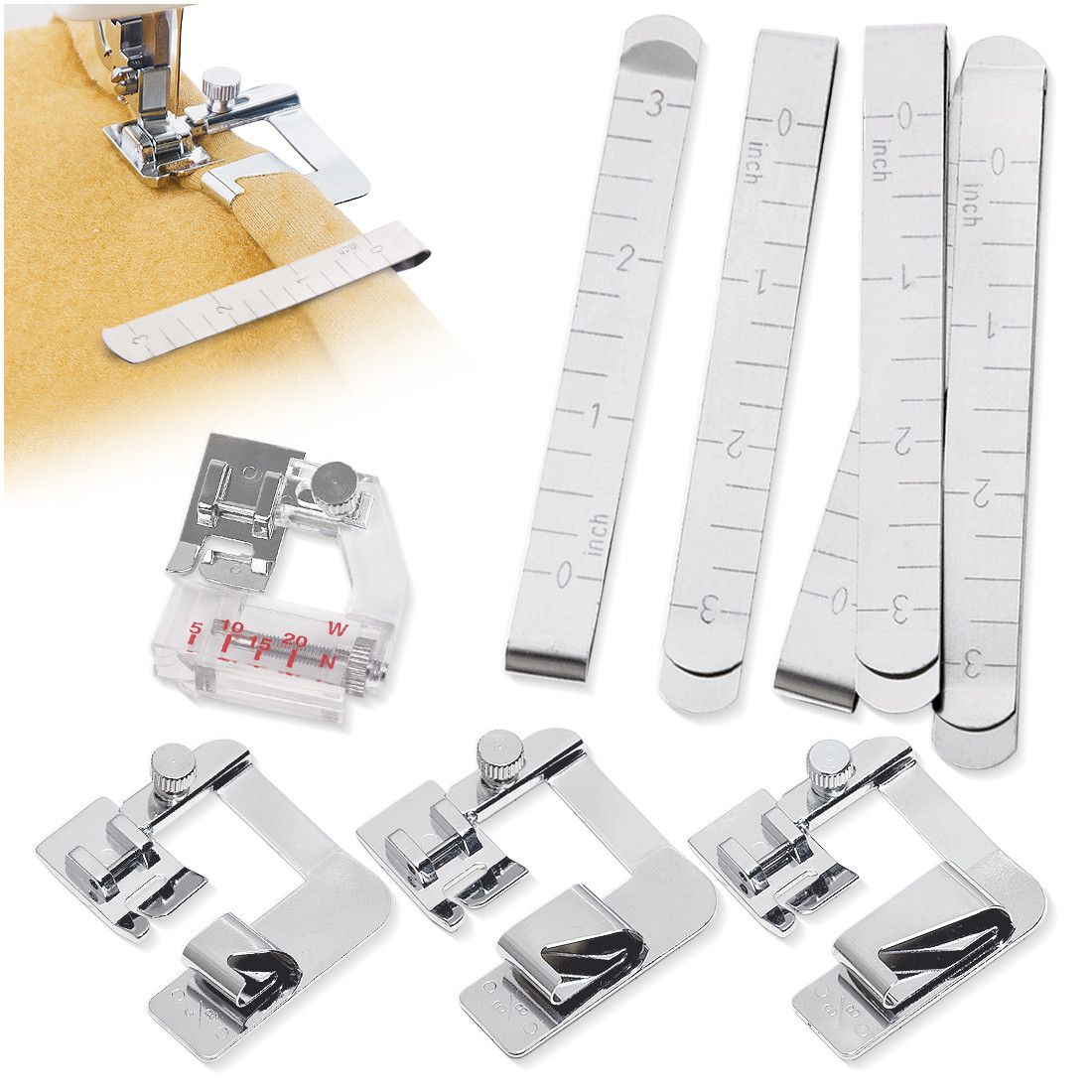 Kalevel Wide Rolled Hem Sewing Machine Presser Foot 3 Sizes with